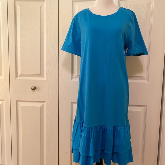 Chico’s blue short sleeve dress size 8 NWT. - Picture 2 of 6